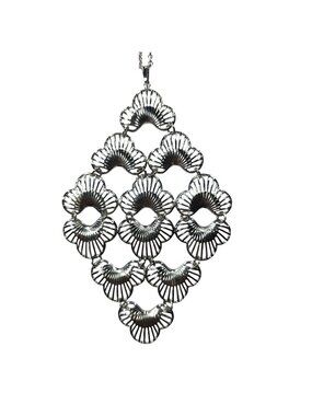Vtg Sarah Coventry Necklace Silver-Tone Filigree Pendant Womens Jewelry